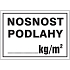 Značka Nosnost podlahy, plast, 210x297 mm